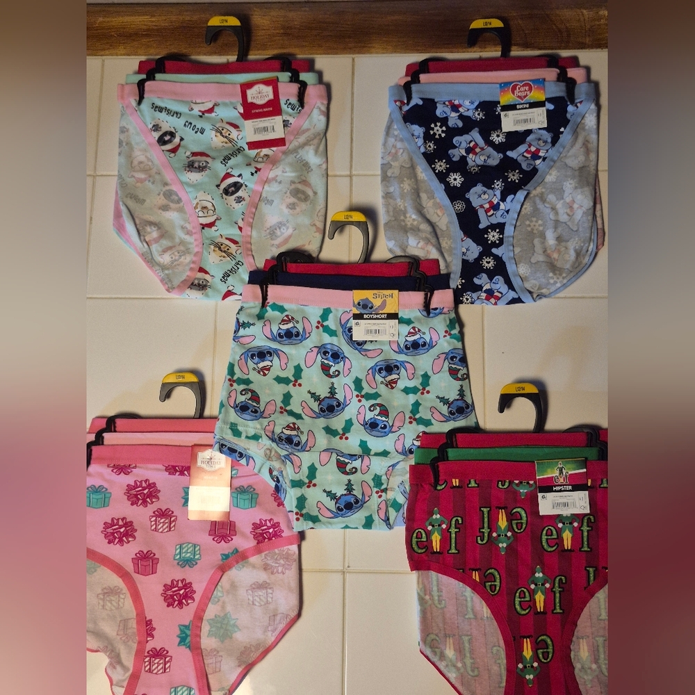 NEW Lot Of 5 Walmart Christmas Underwear 3-packs In Assorted Styles, Size Large